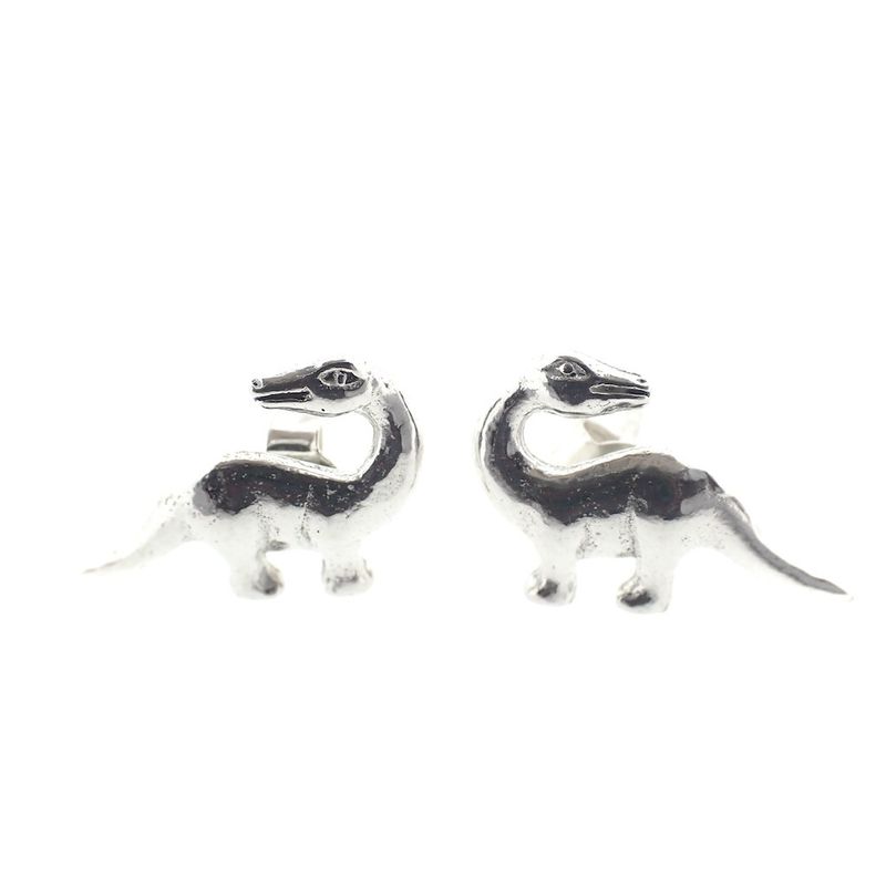 Image 3 of Silver dinosaur stud earrings