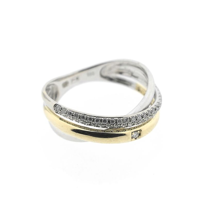 Image 6 of Two-tone gold fantasy ring with 0.20 ct diamond.