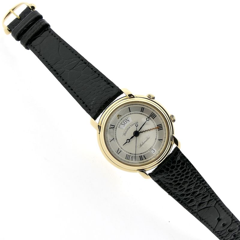 Image 14 of Maurice Lacroix Masterpiece Reveil; Automatic 18k gold men's watch with alarm clock