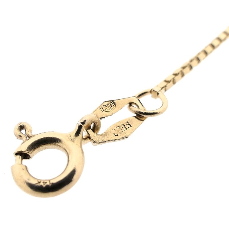 Image 9 of Gold necklace with a fixed tricolor pendant and zirconia.