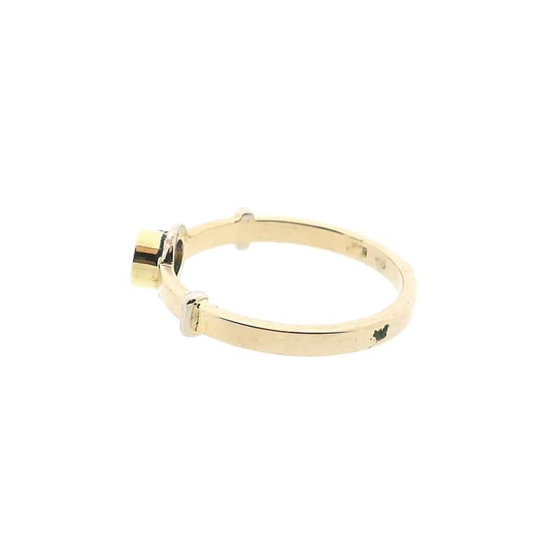 Image 7 of Bicolor gold ring with diamond; 0.05 ct.