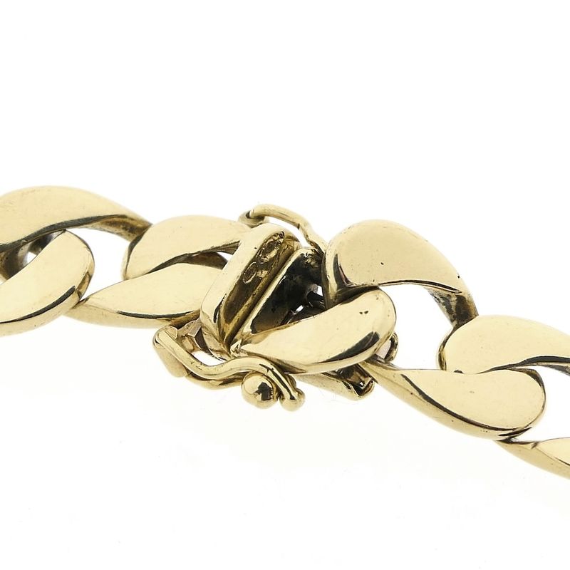 Image 5 of Gold wide gourmet link bracelet