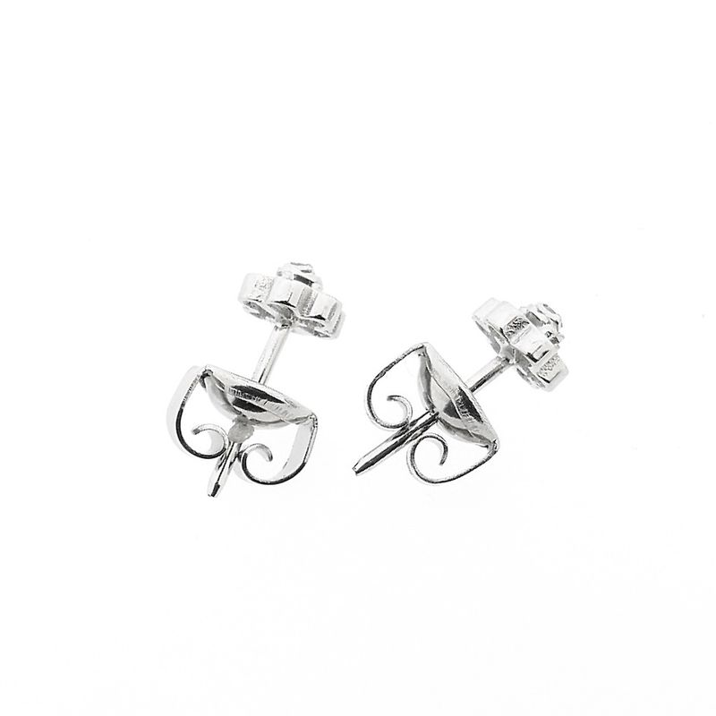 Image 5 of White gold stud earrings with diamond | 0.02 ct.