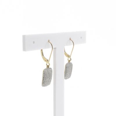 Image 2 of 9 carat pavé earrings with diamond; 1.20 ct.