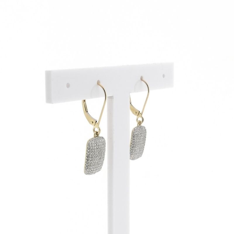 Image 2 of 9 carat pavé earrings with diamond; 1.20 ct.