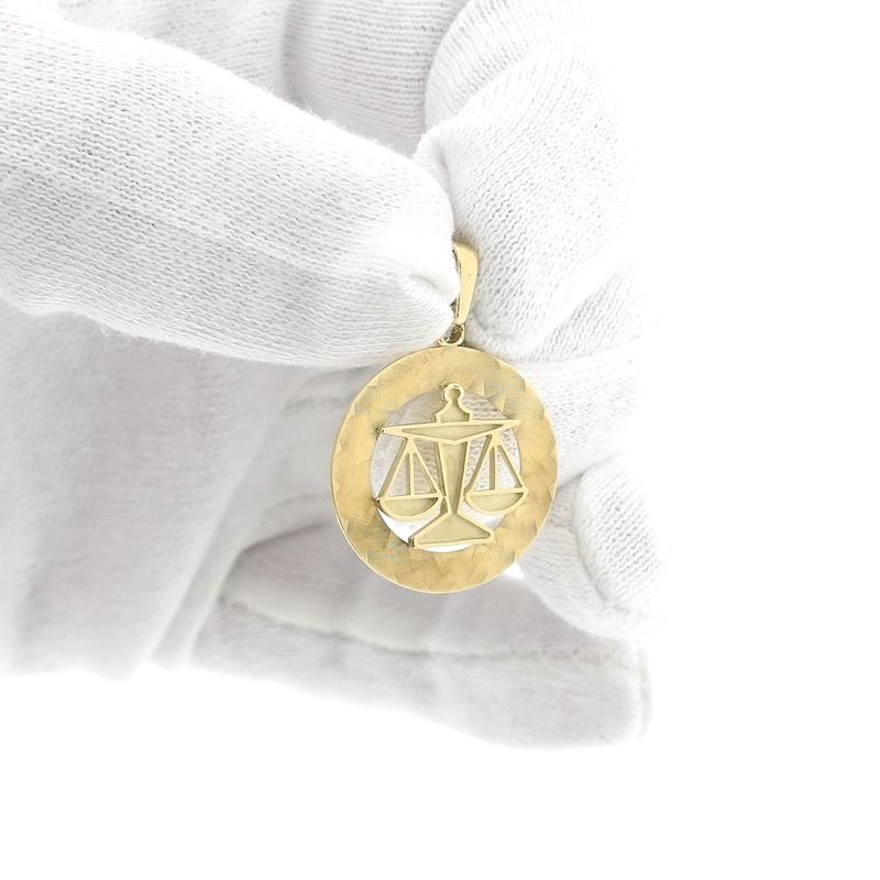 Image 8 of Gold zodiac sign pendant; Libra