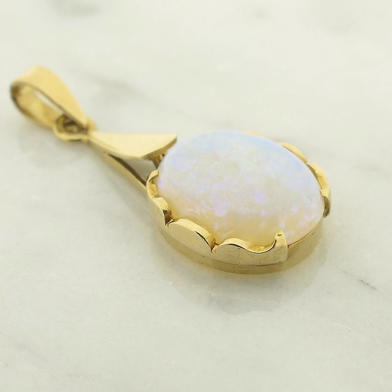 Image 7 of Gold pendant with white opal | Vintage