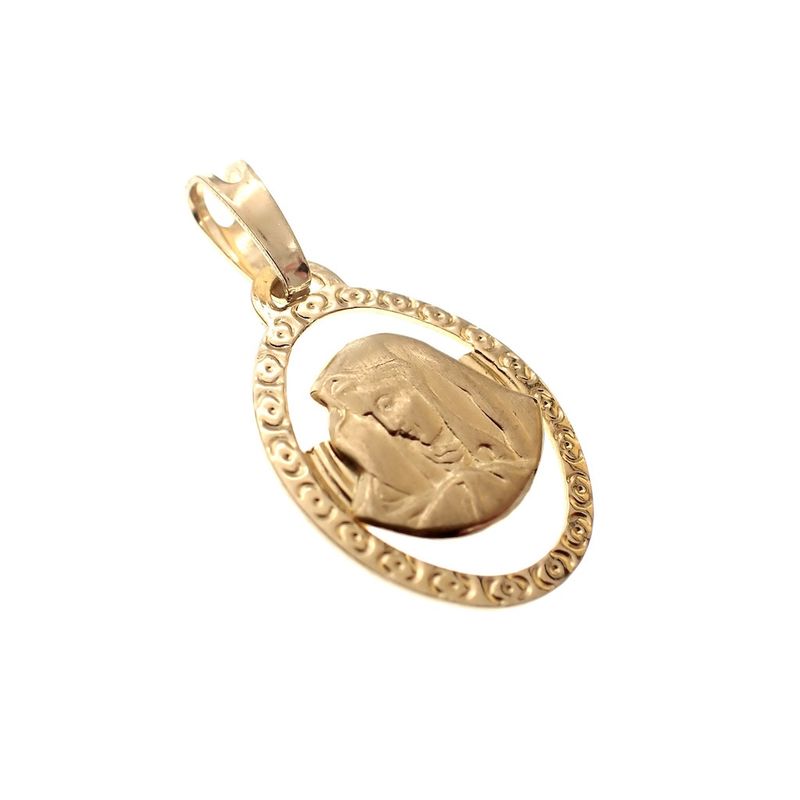 Image 5 of 18 carat gold oval pendant of Mary