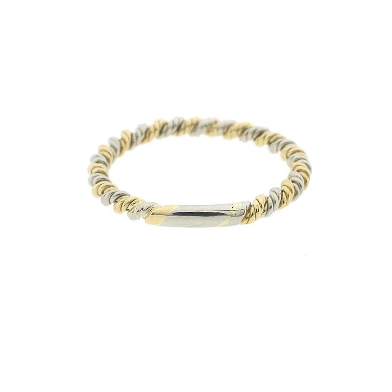 Image 3 of Two-tone gold twisted sliding ring