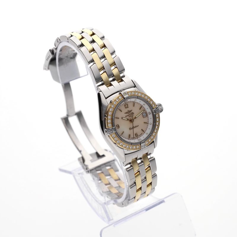 Image 3 of Breitling Callistino 'Mother of Pearl' D52045; 18k gold/steel women's watch with diamonds
