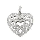 Image 1 of White gold heart pendant with diamonds; 0.815 ct.