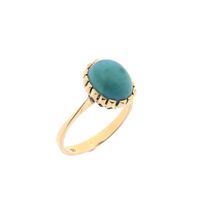 18 carat gold ring set with turquoise