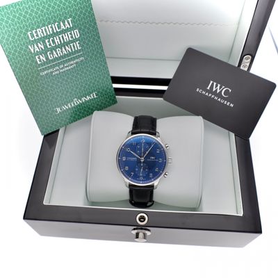 Image 2 of IWC Portuguese Chronograph 'Blue' IW371491; Automatic Men's Watch