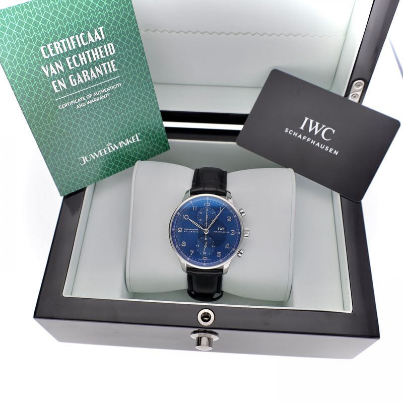 Image 2 of IWC Portuguese Chronograph 'Blue' IW371491; Automatic Men's Watch