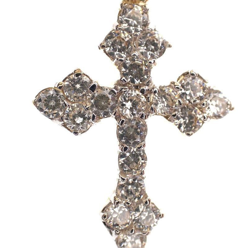 Image 3 of Gold pendant of a cross with zirconia