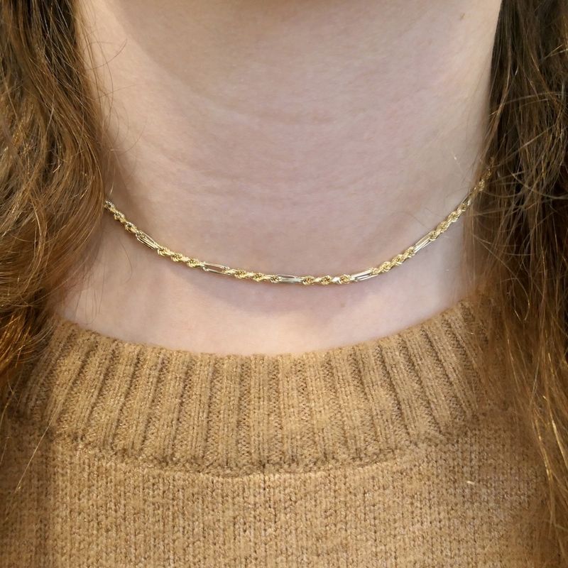 Image 9 of Two-tone gold Figarope necklace; Cento group