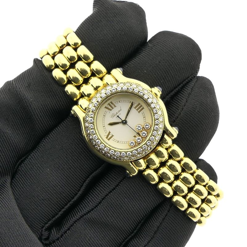 Image 14 of Chopard Happy Sport 27/6151; Exclusive 18ct. Gold Ladies Watch with Diamonds