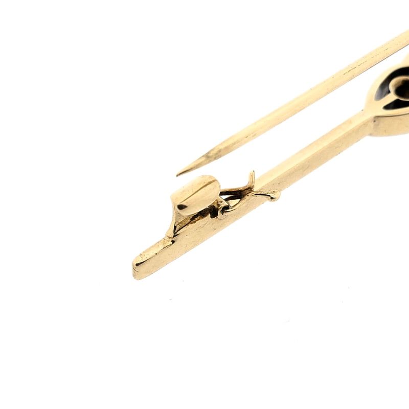 Image 7 of Bicolor Art Deco Brooch with Diamond; 0.26 ct.