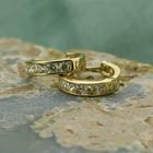 Image 2 of 9 crt. Flap hoop earrings with zirconia | Ø 11.1 mm