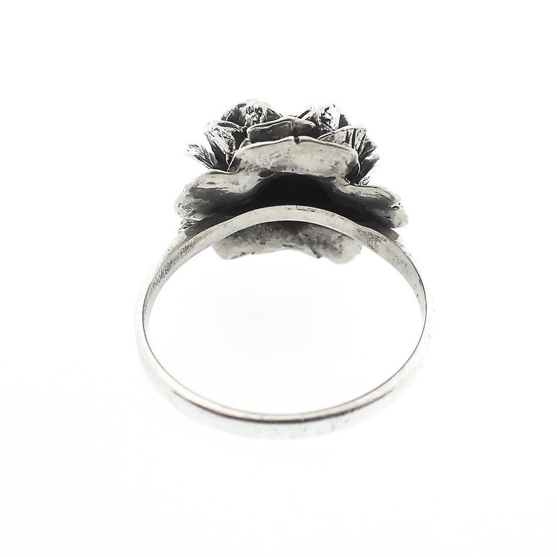 Image 6 of Silver ring with large rose