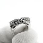 Image 6 of White gold pavé ring with black moissanite and diamonds; Approx. 1.08 ct.