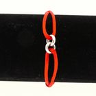 Image 6 of Forever Knots® Handmade Red Satin Bracelet with Silver Chain