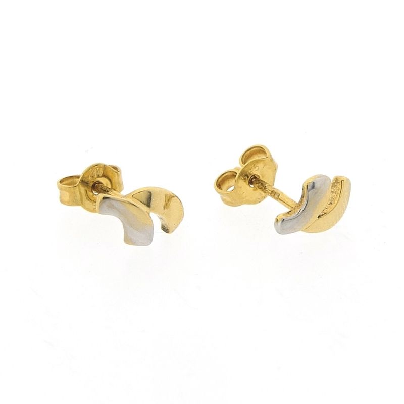 Image 4 of Two-tone gold stud earrings