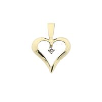 Gold pendant of a heart with zirconia