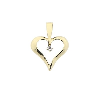 Image 1 of Gold pendant of a heart with zirconia