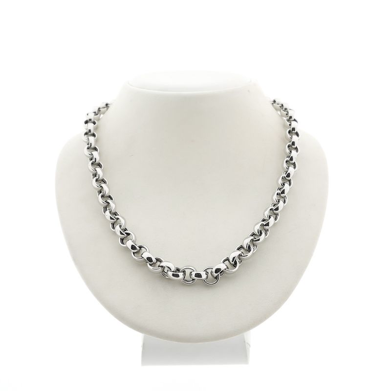 Image 1 of White gold jasseron link necklace
