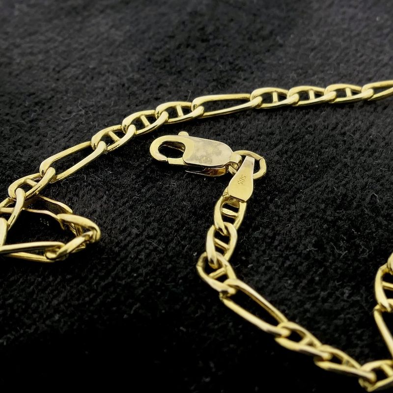 Image 2 of Gold Figaro link bracelet | 18.5 cm