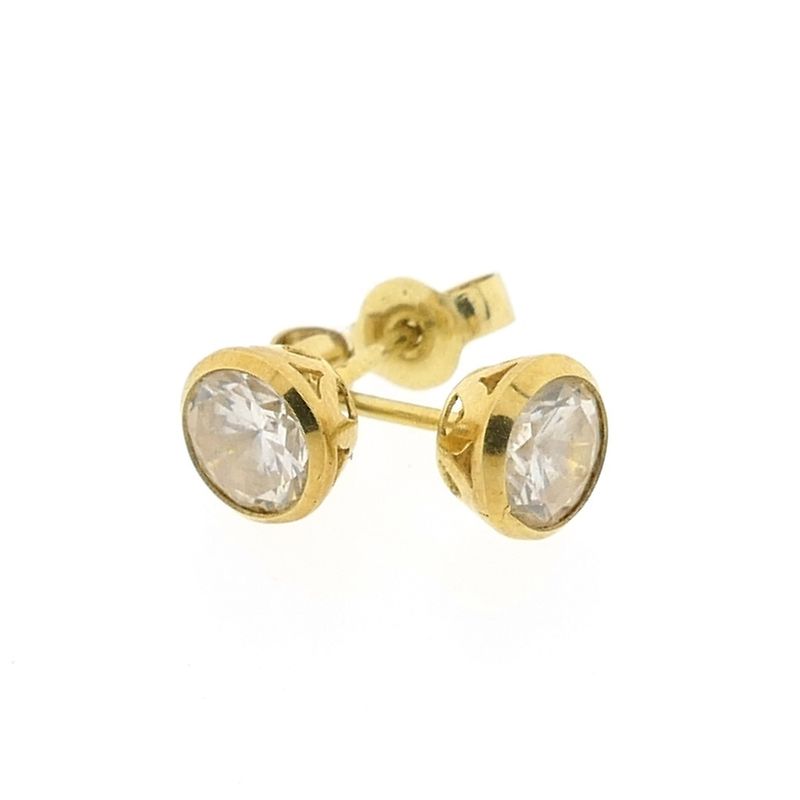 Image 4 of Gold stud earrings with zirconia