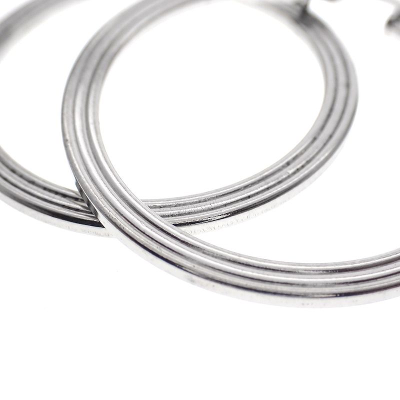 Image 2 of Silver flat earrings with pattern | Ø 36 mm