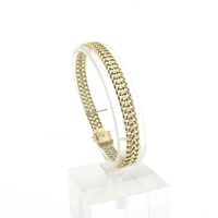 Gold French gourmet link bracelet | 18.5 cm