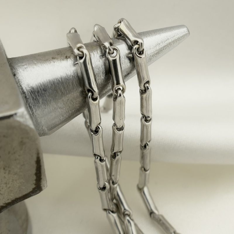 Image 2 of 18K white gold fantasy link chain; 44 cm | Chimento