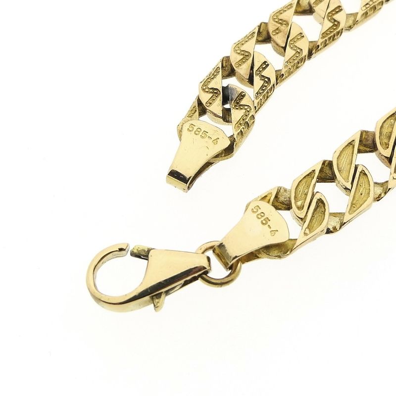 Image 5 of Gold flat gourmet link bracelet; Altinbas | 21.5 cm