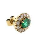 Image 6 of Gold earrings with emerald and diamonds; 0.48 ct.