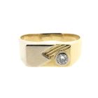 Image 4 of Two-tone gold pinky ring with diamond; 0.08 ct.