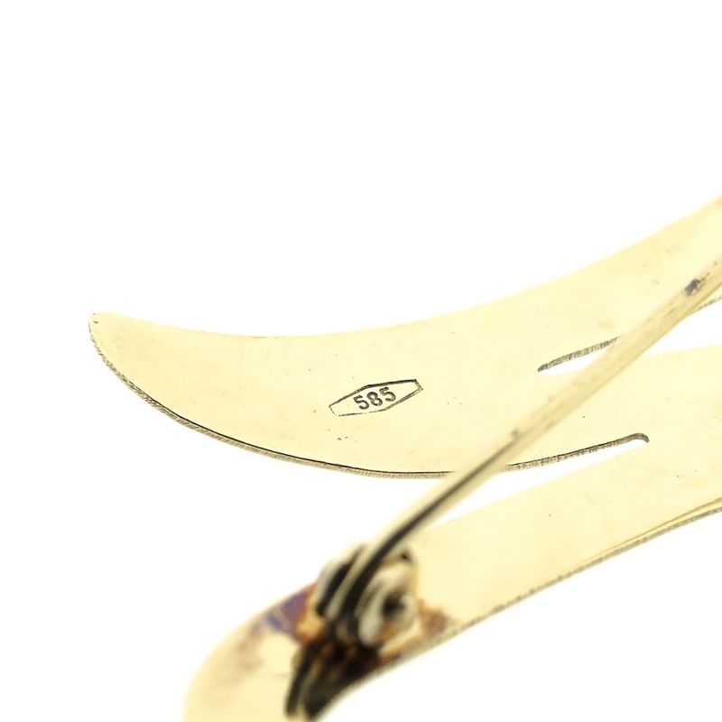 Image 3 of Gold letter brooch; letter N