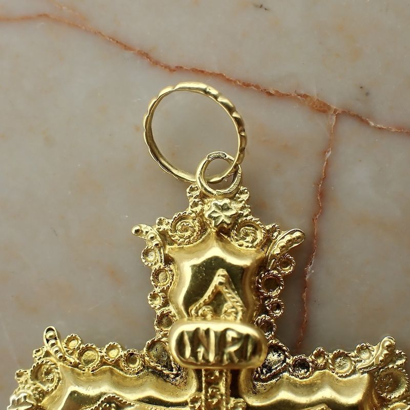 Image 9 of Antique gold pendant of a cross