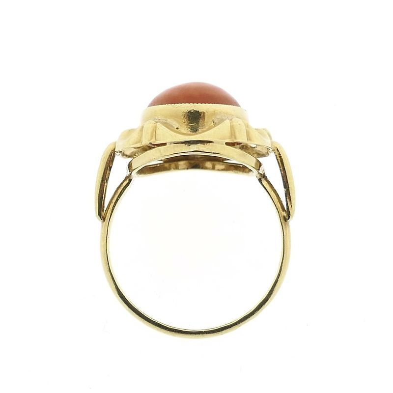 Image 5 of Gold ring with red coral | Vintage