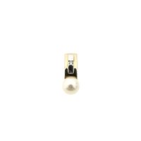 Gold pendant with pearl and diamond | 0.01 ct.