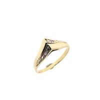Gold V-shaped ring with diamond | 0.01 ct.