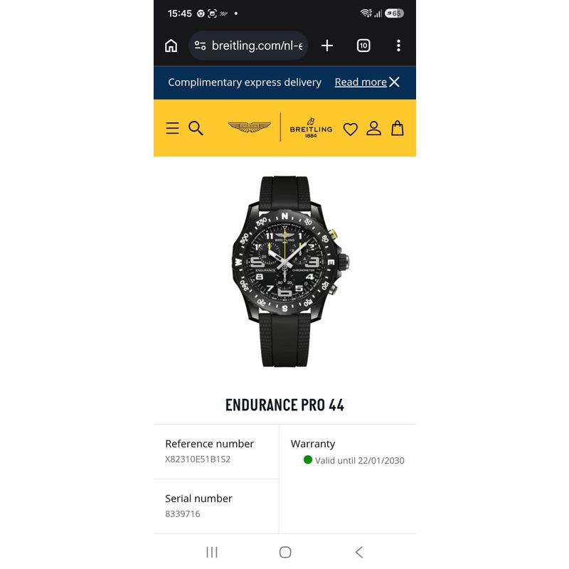 Afbeelding 15 van Breitling Endurance 'Black' X82310; Chronograaf Heren Horloge