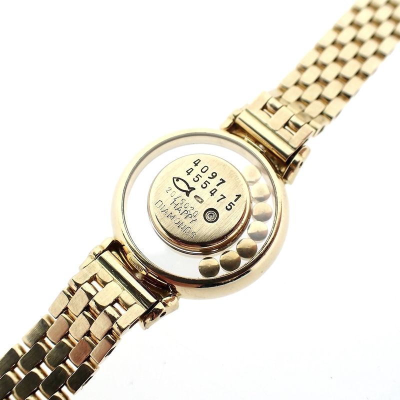 Image 7 of Chopard Happy Diamonds; Gouden dameshorloge met diamanten