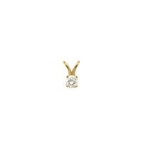 Gold minimalist pendant with diamond | 0.11 ct.