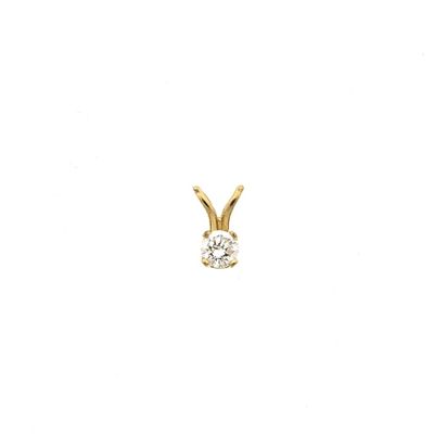 Image 1 of Gold minimalist pendant with diamond | 0.11 ct.