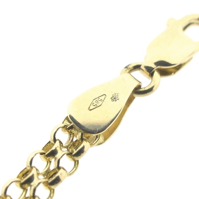 Image 3 of Gold double jasseron link chain.