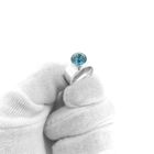 Image 8 of Silver wide ladies ring with blue zirconia