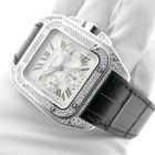 Image 18 of Cartier Santos 100 XL Chronograph 'Factory-Set' Diamonds 2891; 18k white gold watch with diamonds